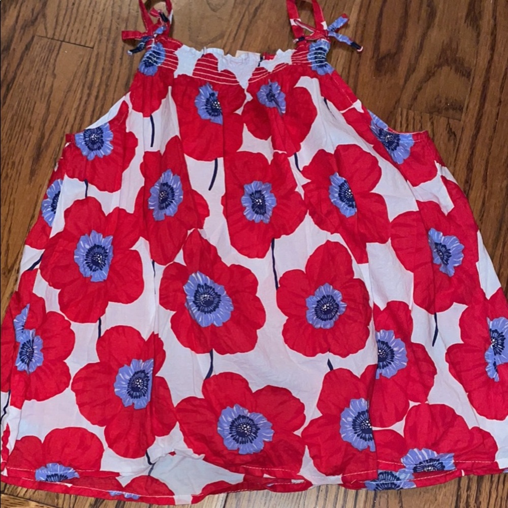 Red floral tank top